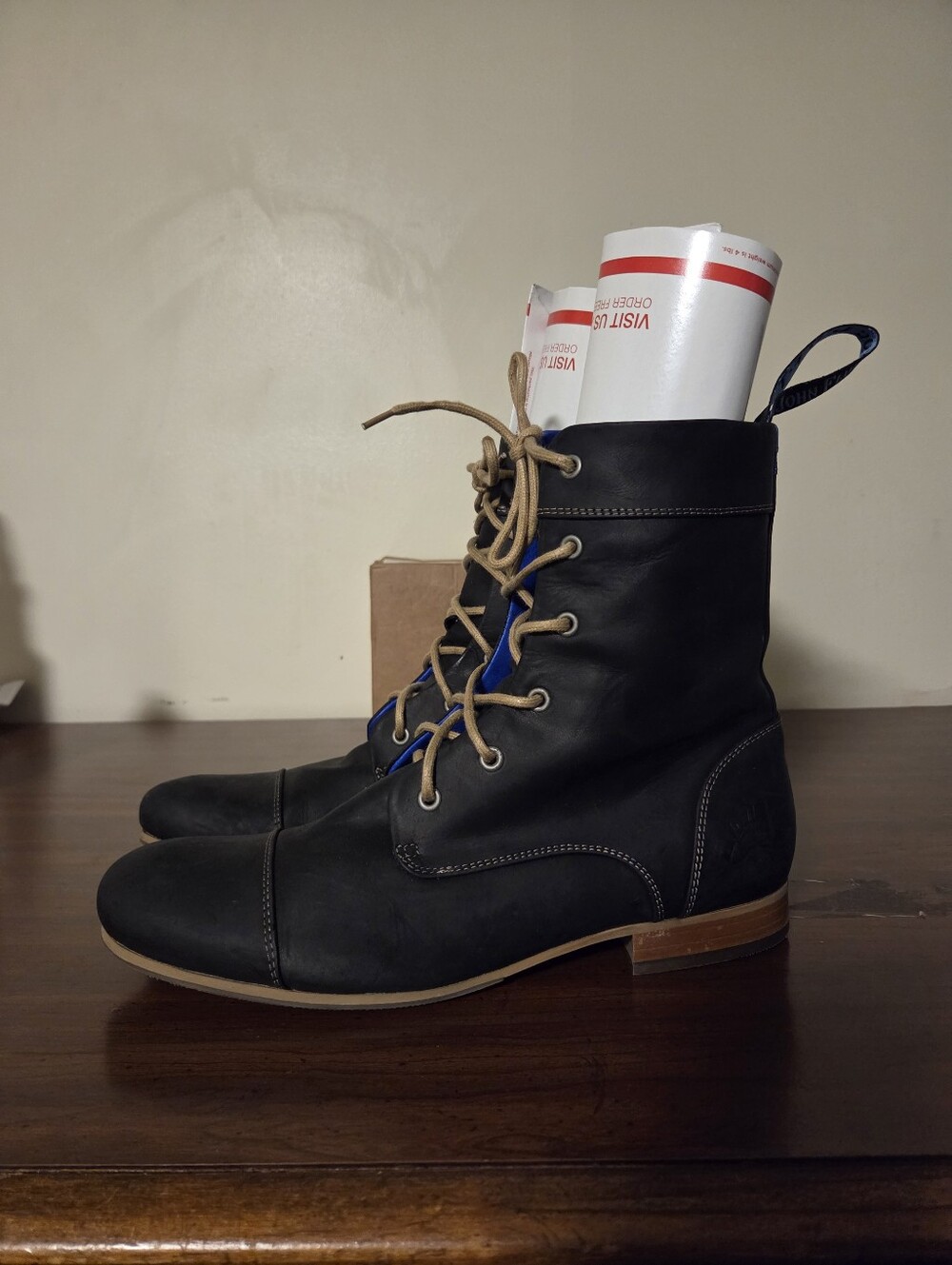 John Fluevog Radio BBC Leather Boots Black Men's Sz 11 Worn Twice